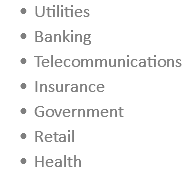 Utilities Banking Telecommunications Insurance Government Retail Health